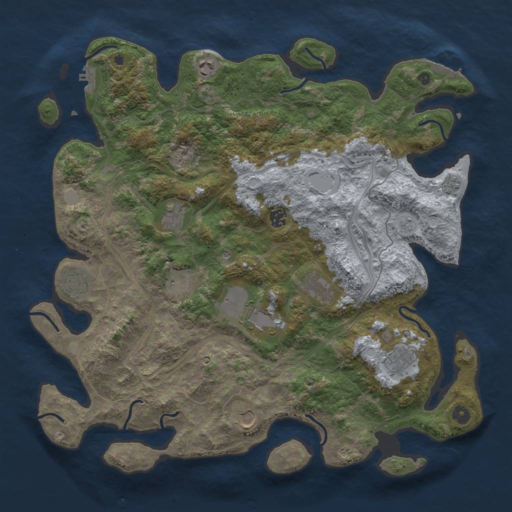 Rust Map: Procedural Map, Size: 4300, Seed: 498947003, 19 Monuments