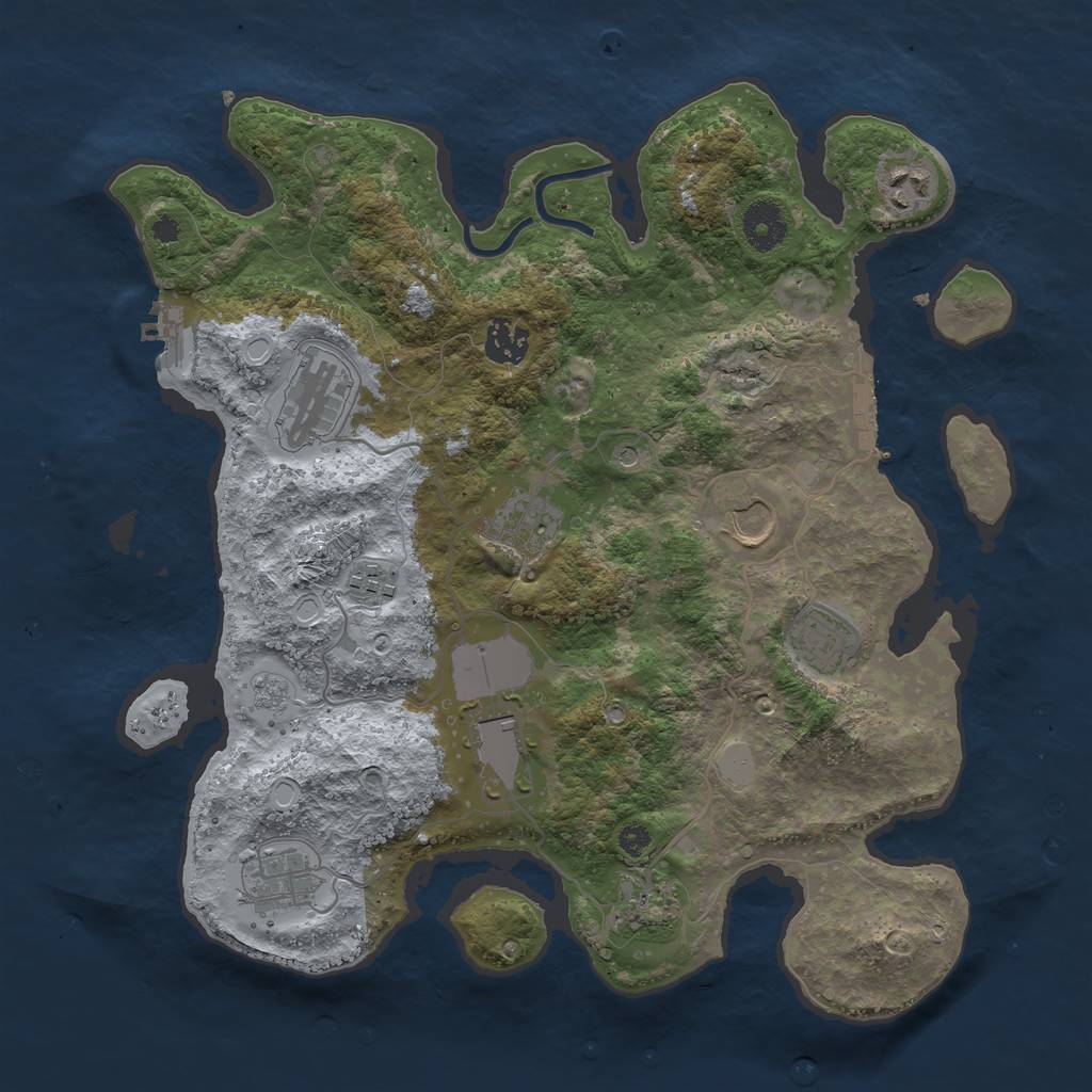 Rust Map: Procedural Map, Size: 3564, Seed: 100, 19 Monuments
