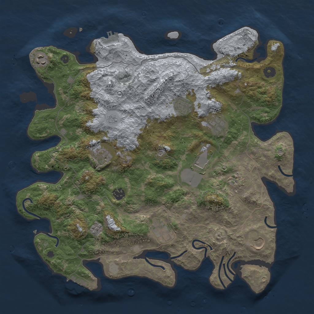 Rust Map: Procedural Map, Size: 4000, Seed: 12790, 19 Monuments