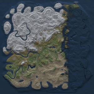 Thumbnail Rust Map: Procedural Map, Size: 6000, Seed: 7777, 17 Monuments