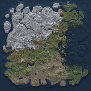 Thumbnail Rust Map: Procedural Map, Size: 6000, Seed: 7777, 17 Monuments