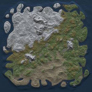 Thumbnail Rust Map: Procedural Map, Size: 6000, Seed: 7777, 19 Monuments
