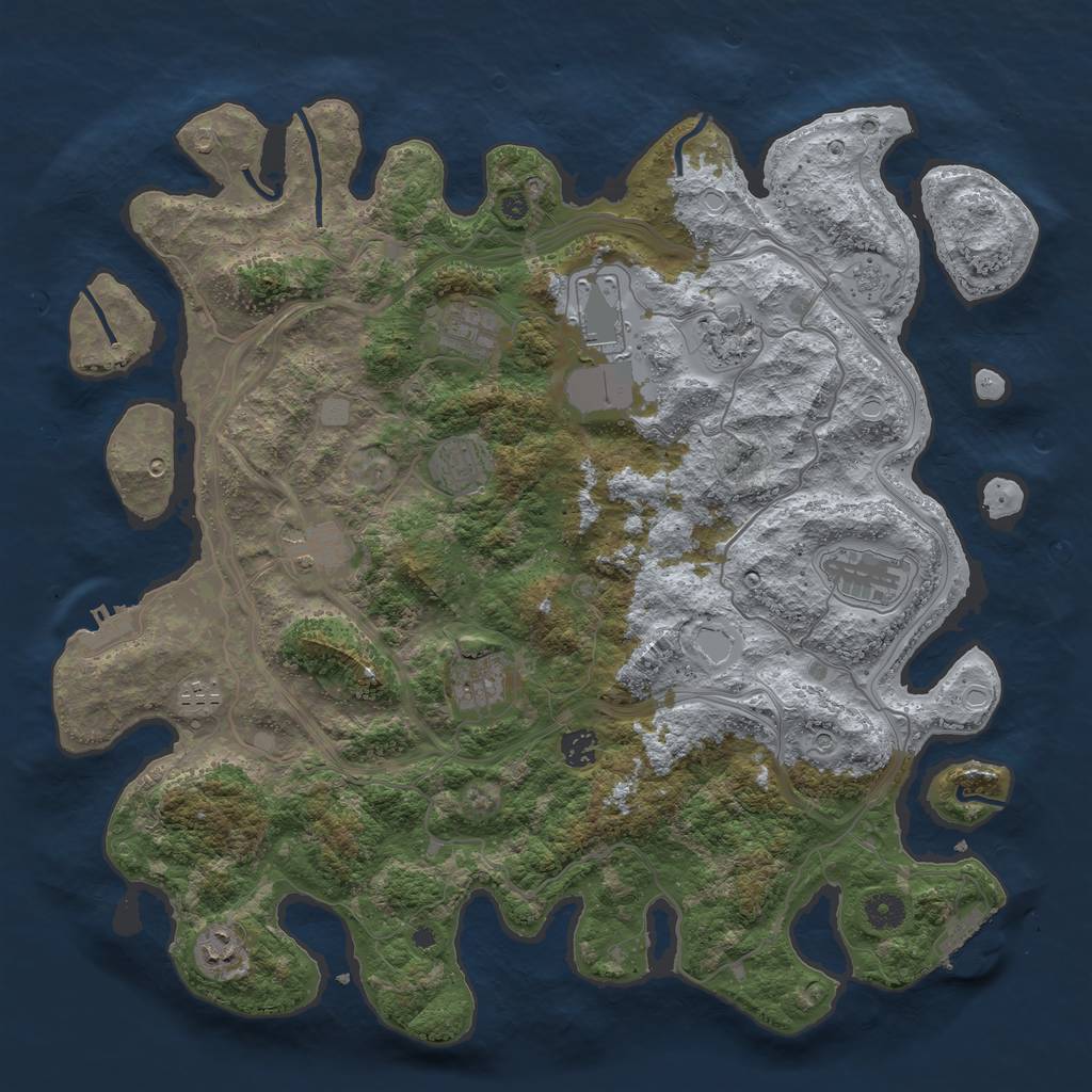 Rust Map: Procedural Map, Size: 4250, Seed: 1440176478, 19 Monuments