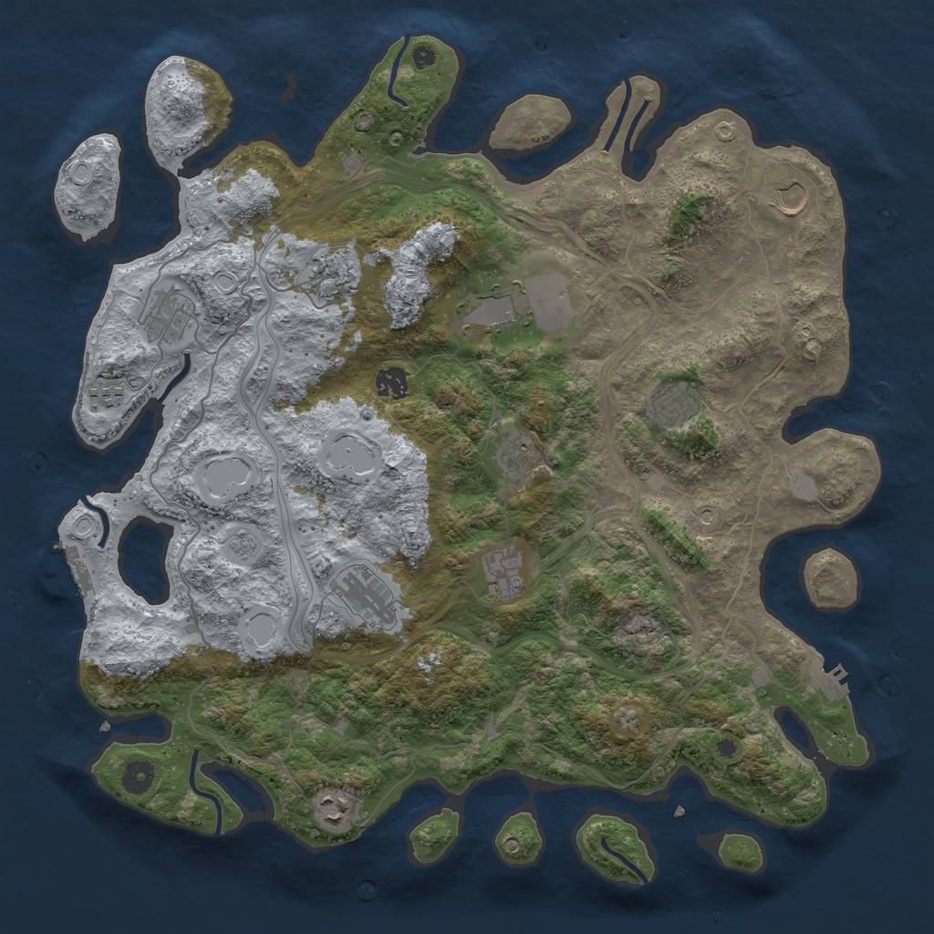 Rust Map: Procedural Map, Size: 4250, Seed: 18525, 20 Monuments