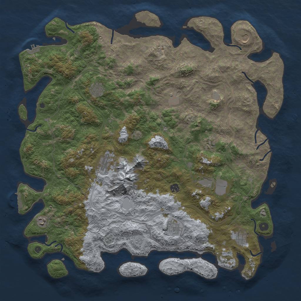 Rust Map: Procedural Map, Size: 5000, Seed: 66802, 20 Monuments