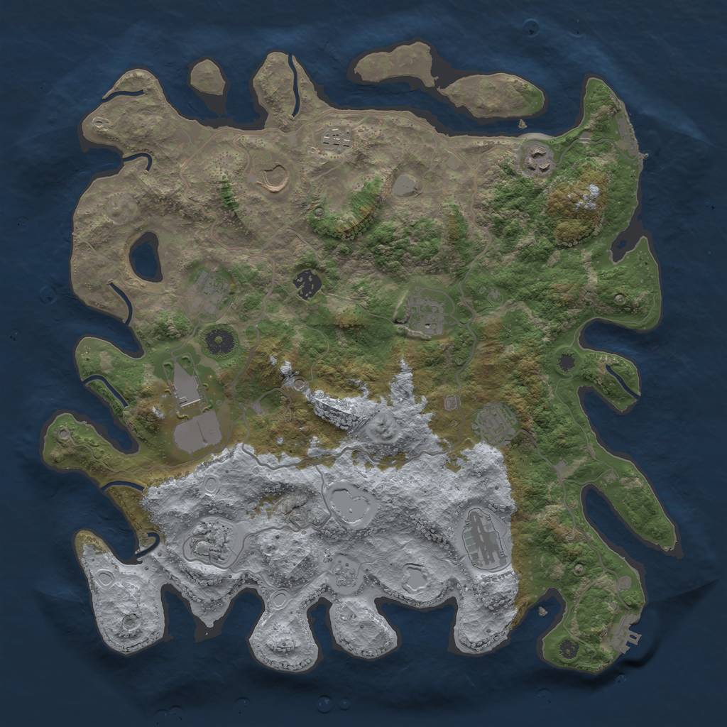 Rust Map: Procedural Map, Size: 4000, Seed: 199, 19 Monuments