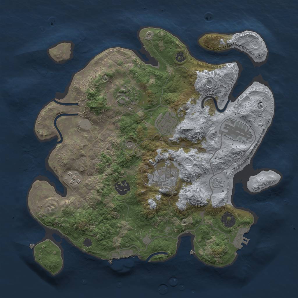 Rust Map: Procedural Map, Size: 3000, Seed: 7115679, 15 Monuments