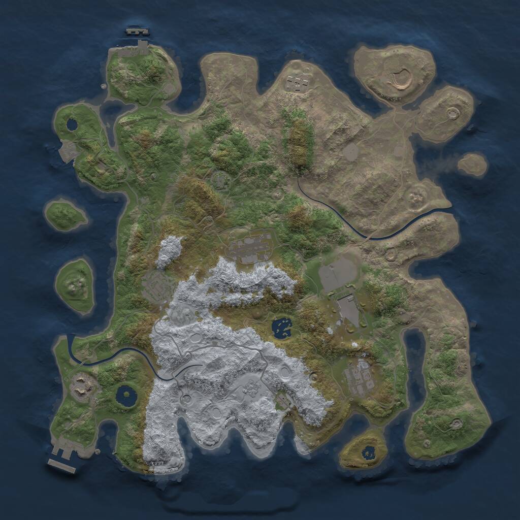 Rust Map: Procedural Map, Size: 3700, Seed: 5234, 14 Monuments
