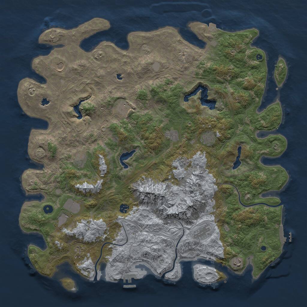 Rust Map: Procedural Map, Size: 5000, Seed: 107391398, 17 Monuments