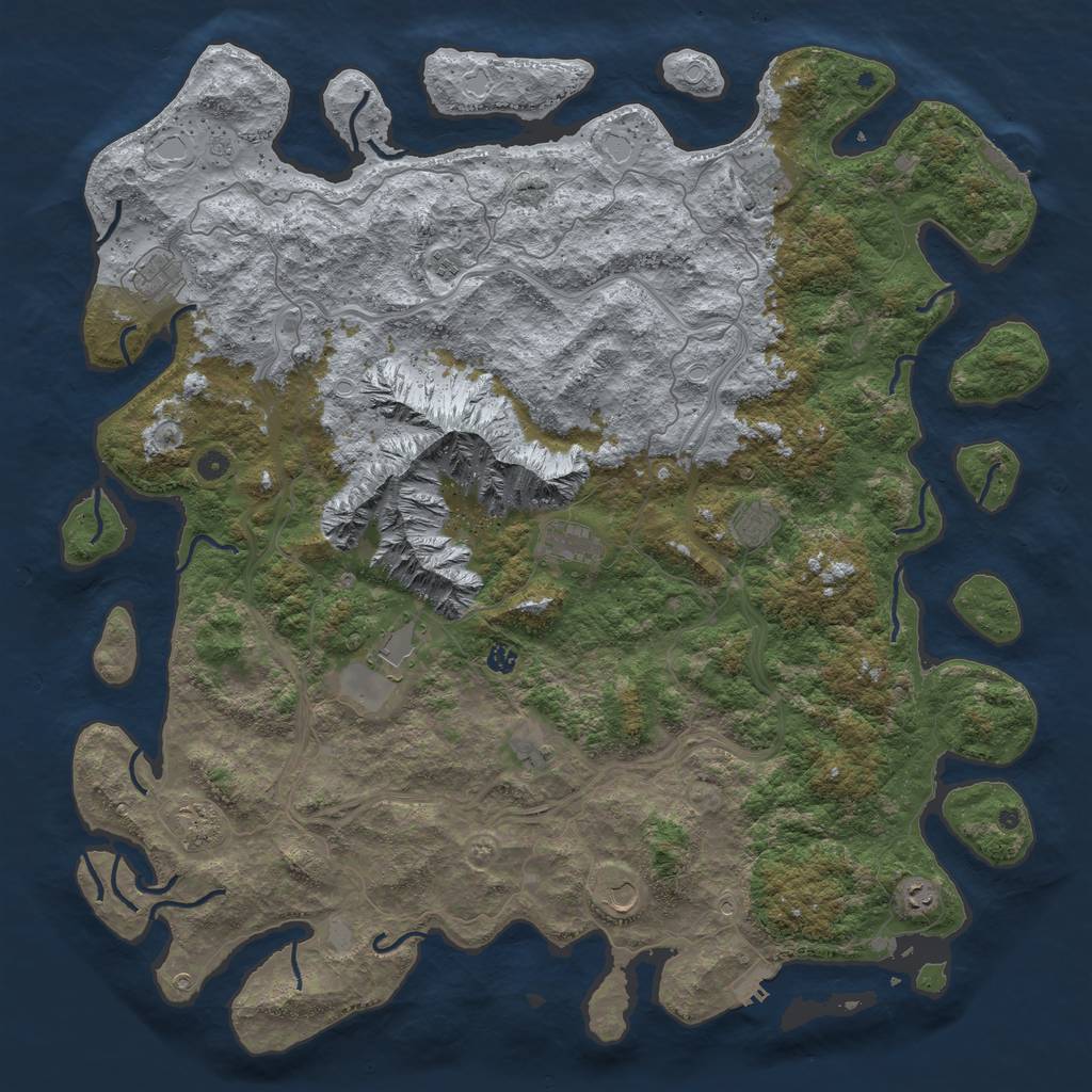 Rust Map: Procedural Map, Size: 5500, Seed: 123039399, 20 Monuments