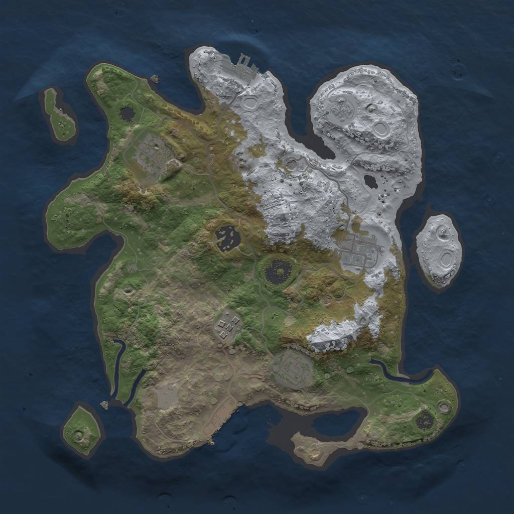 Rust Map: Procedural Map, Size: 3000, Seed: 6397125, 14 Monuments