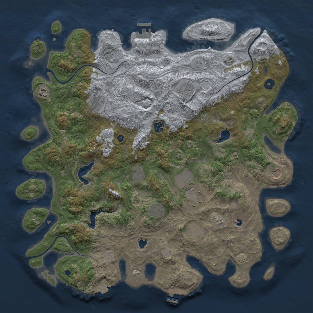 Rust Map: Procedural Map, Size: 4500, Seed: 972083649, 16 Monuments