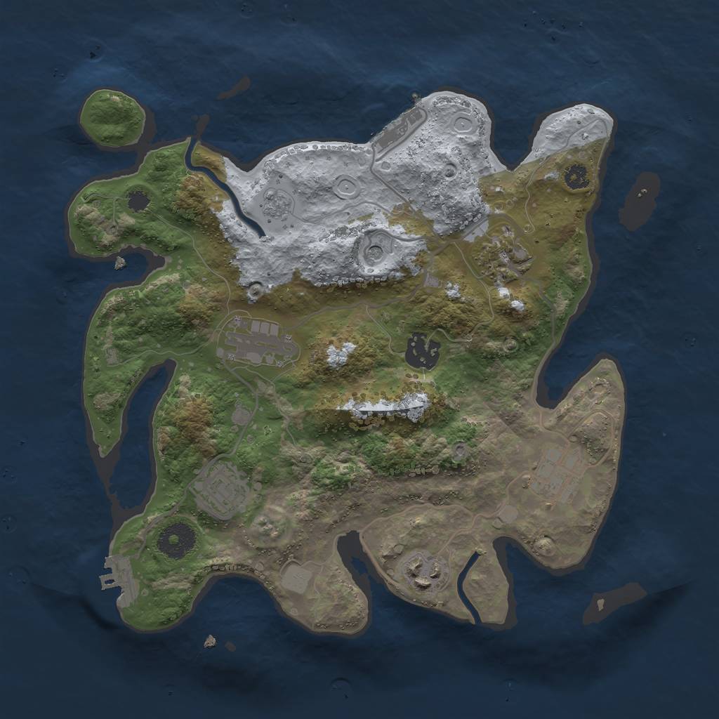 Rust Map: Procedural Map, Size: 3000, Seed: 52771, 15 Monuments