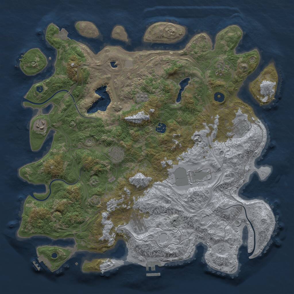 Rust Map: Procedural Map, Size: 4250, Seed: 239, 14 Monuments