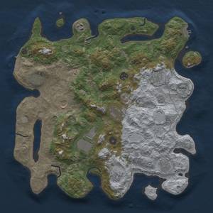 Thumbnail Rust Map: Procedural Map, Size: 4000, Seed: 1308184774, 19 Monuments