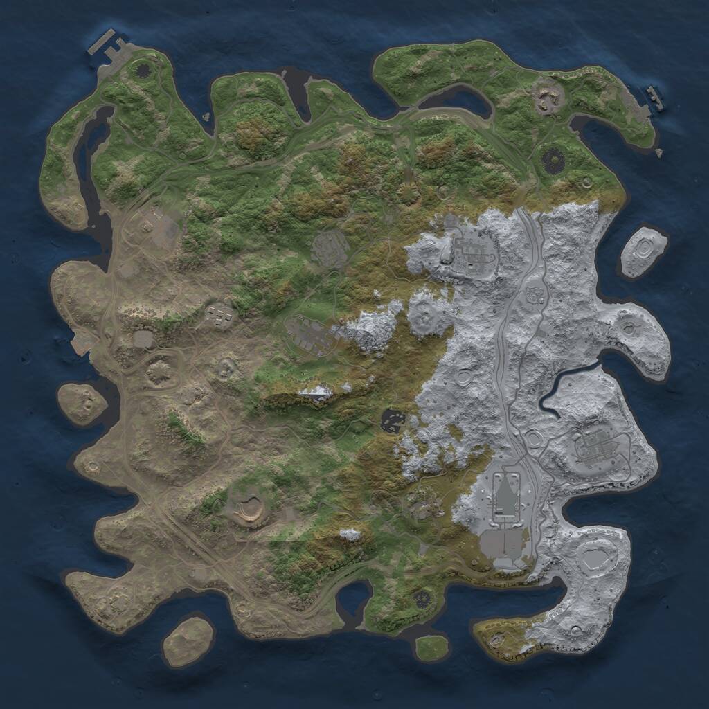 Rust Map: Procedural Map, Size: 4300, Seed: 1999132, 17 Monuments
