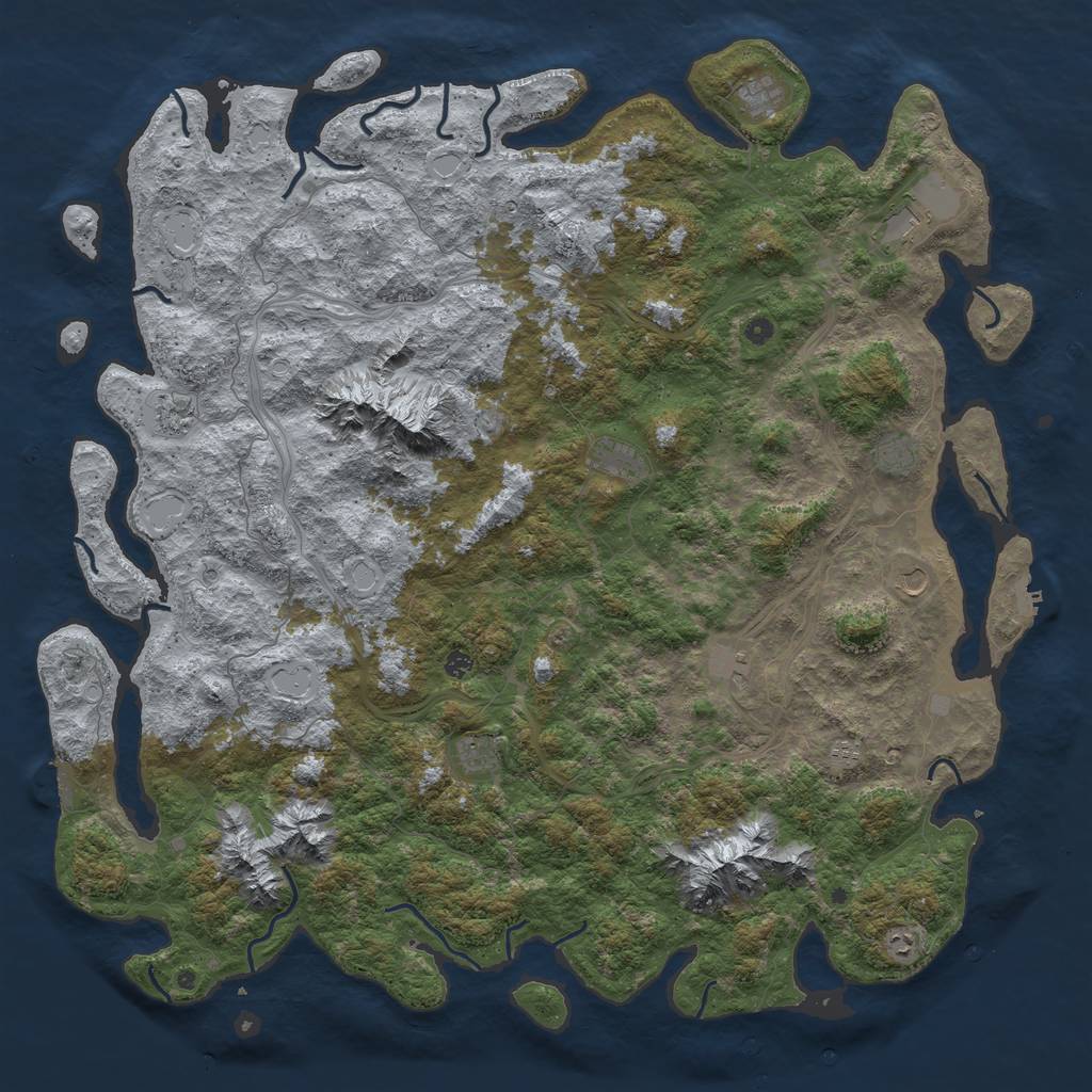 Rust Map: Procedural Map, Size: 6000, Seed: 7652567, 20 Monuments