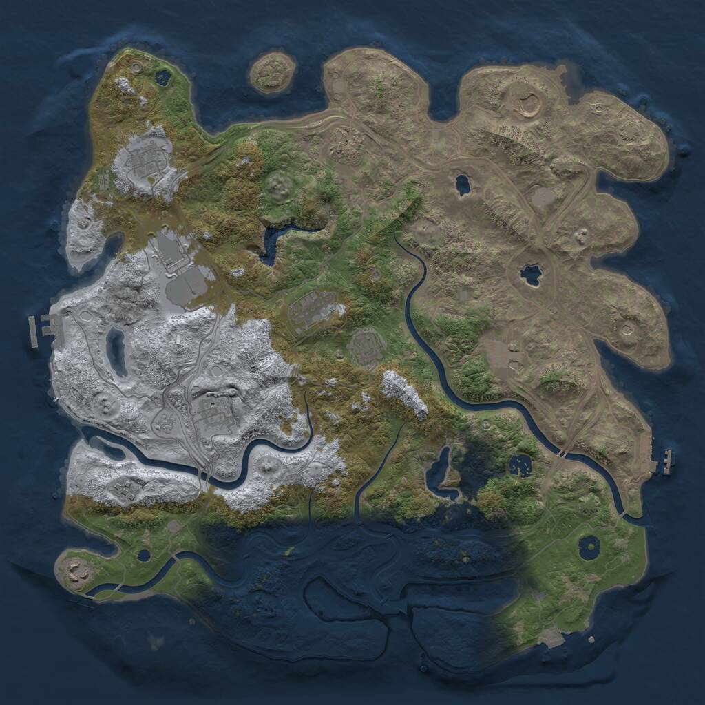Rust Map: Procedural Map, Size: 4500, Seed: 695410817, 17 Monuments