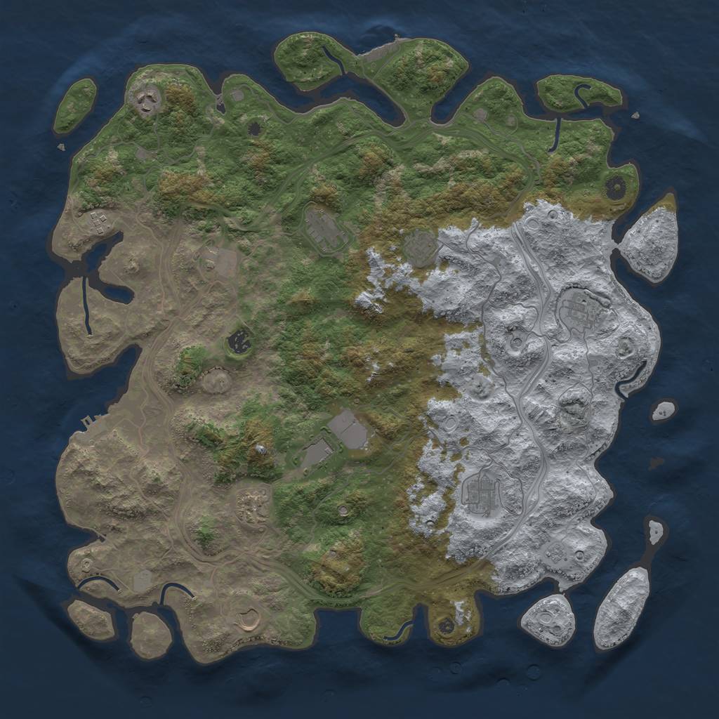 Rust Map: Procedural Map, Size: 4800, Seed: 1574454517, 20 Monuments