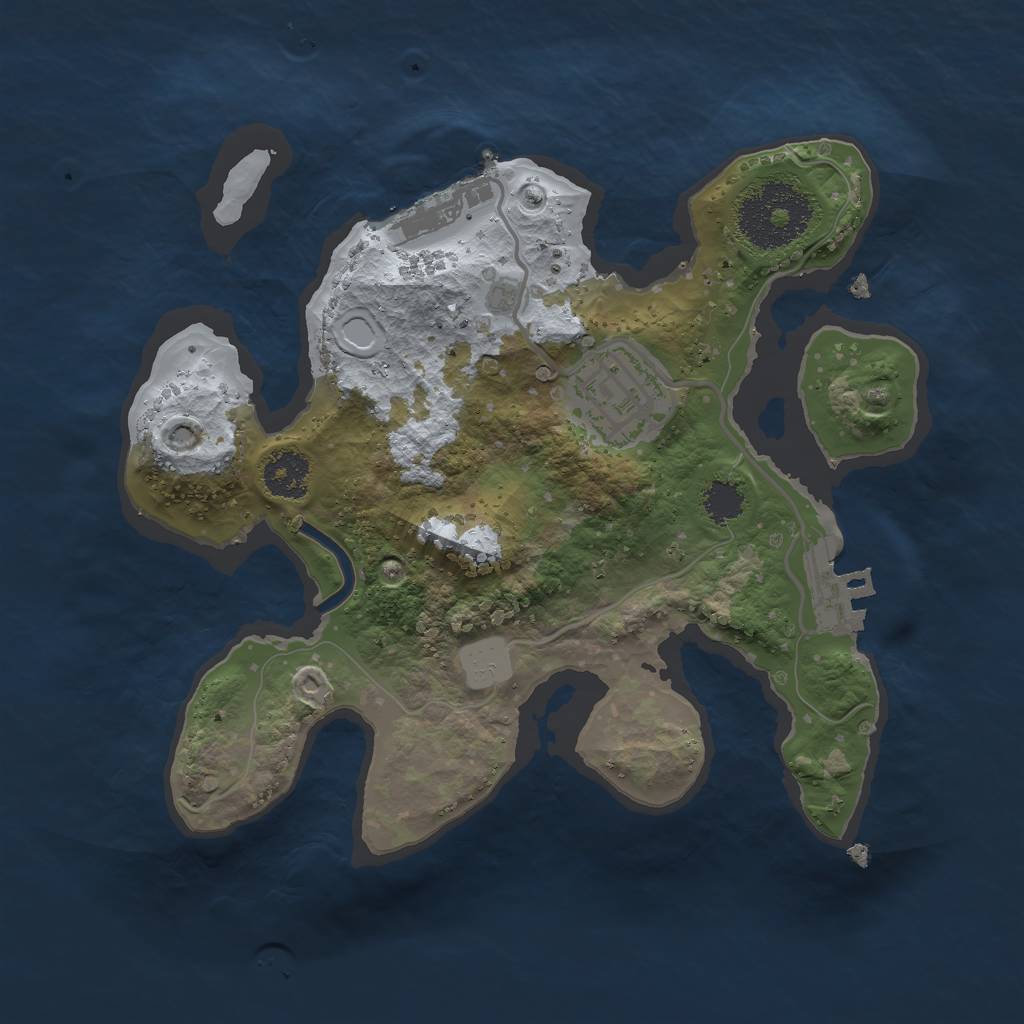 Rust Map: Procedural Map, Size: 2253, Seed: 14000, 8 Monuments