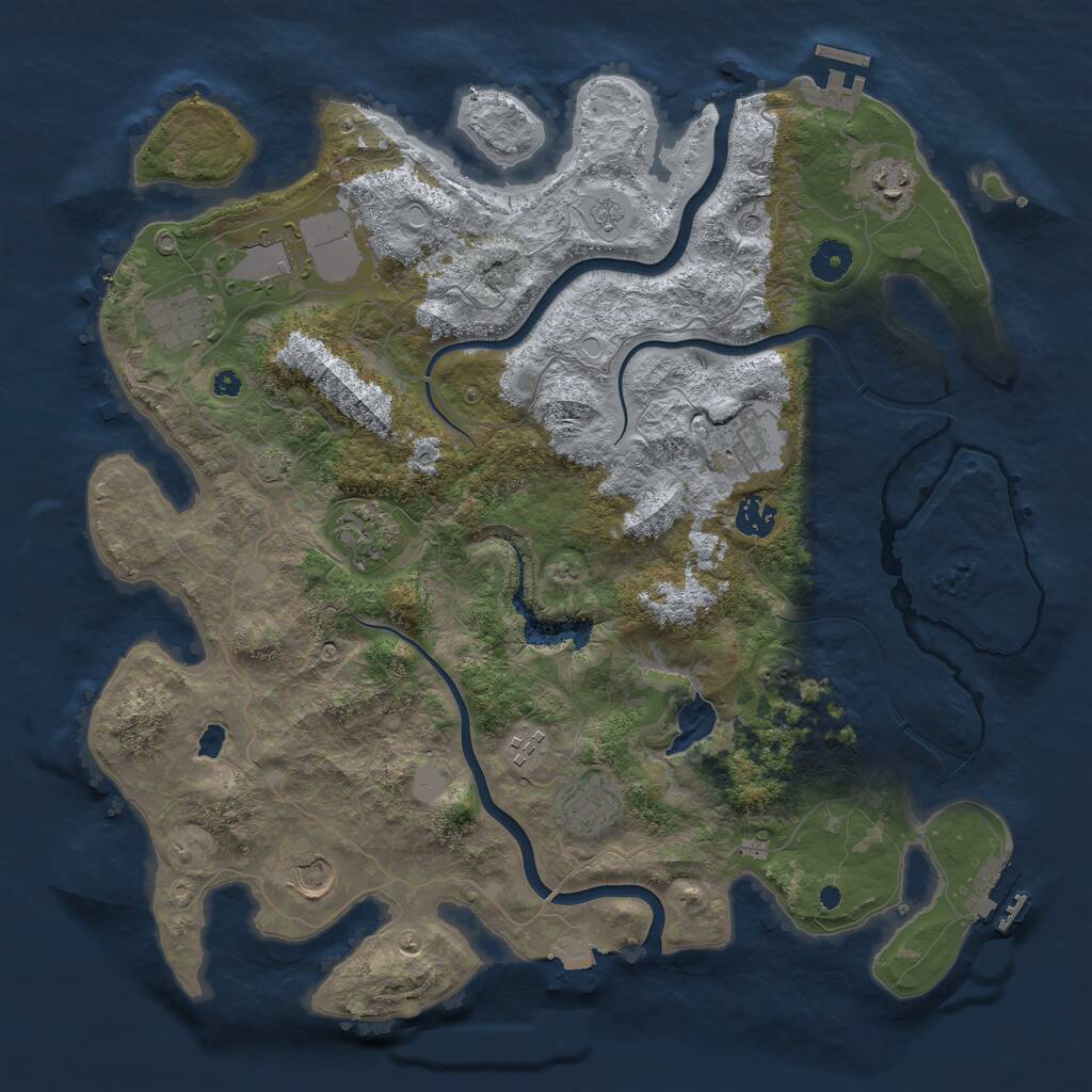 Rust Map: Procedural Map, Size: 4000, Seed: 1834575917, 15 Monuments