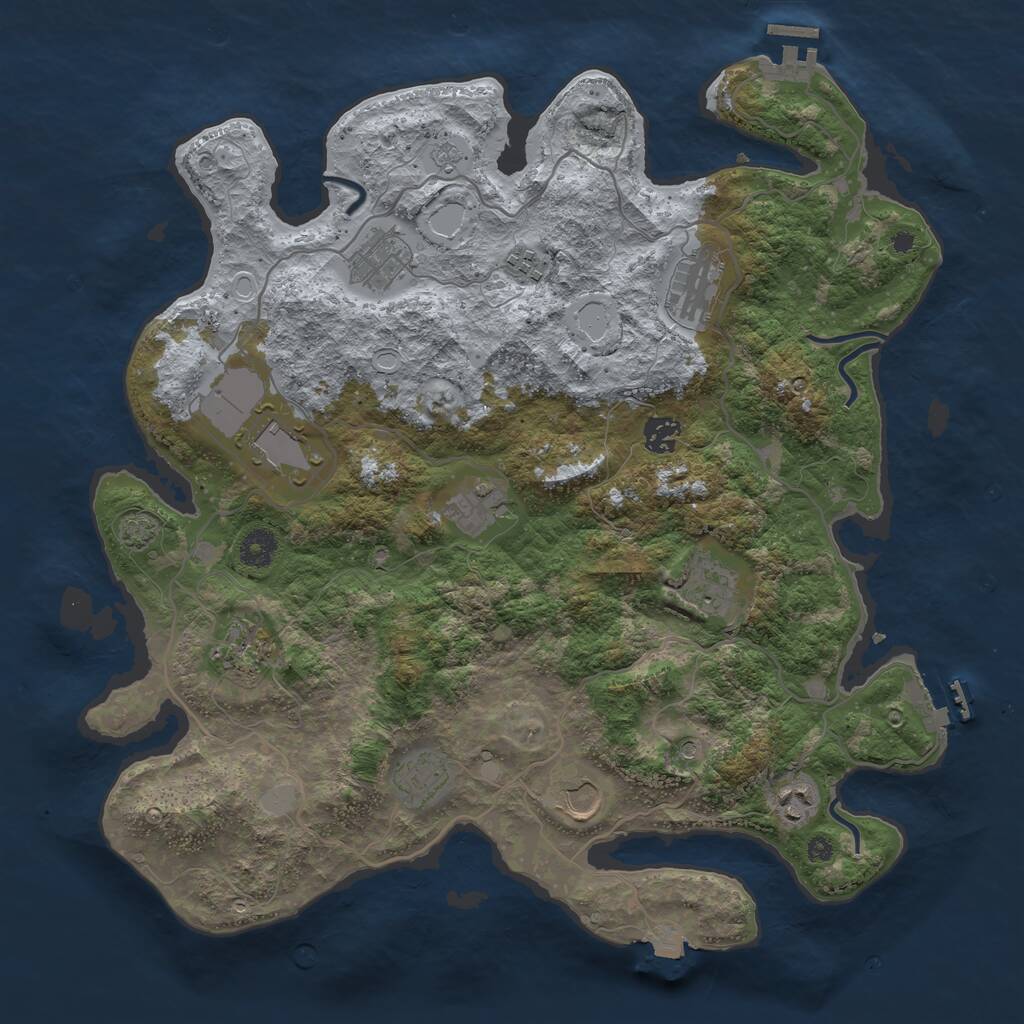 Rust Map: Procedural Map, Size: 4000, Seed: 4012963, 17 Monuments