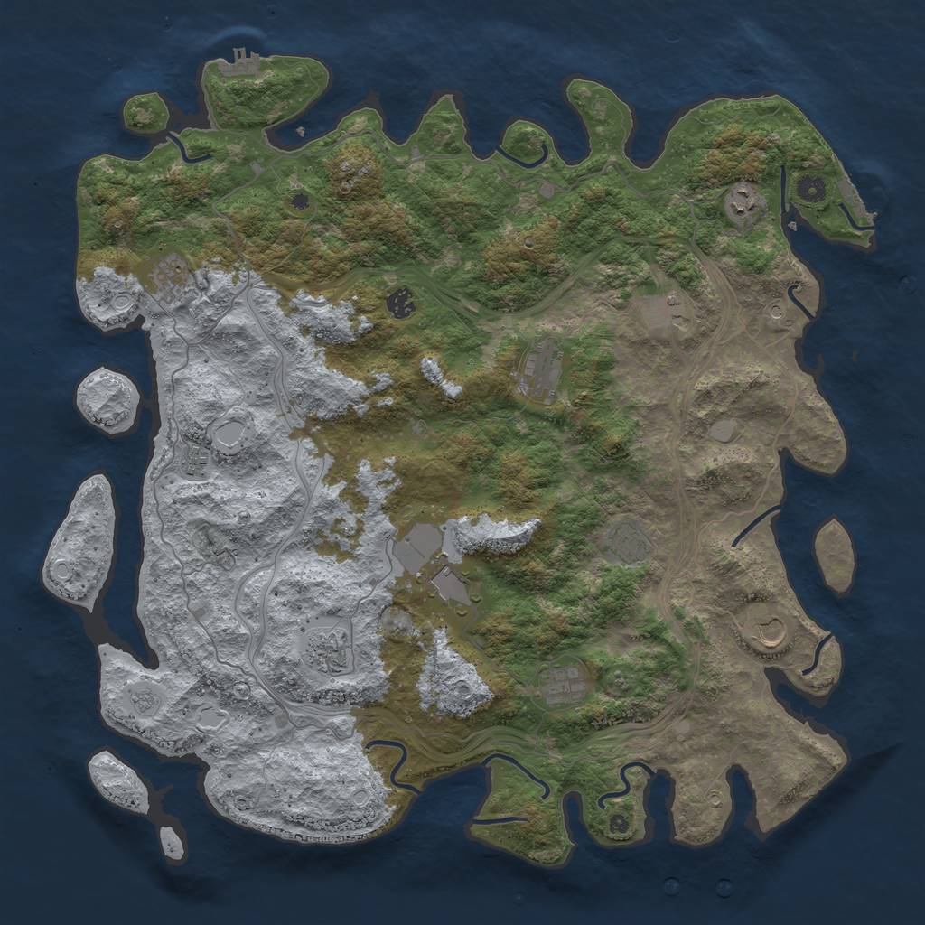 Rust Map: Procedural Map, Size: 4800, Seed: 726698933, 20 Monuments