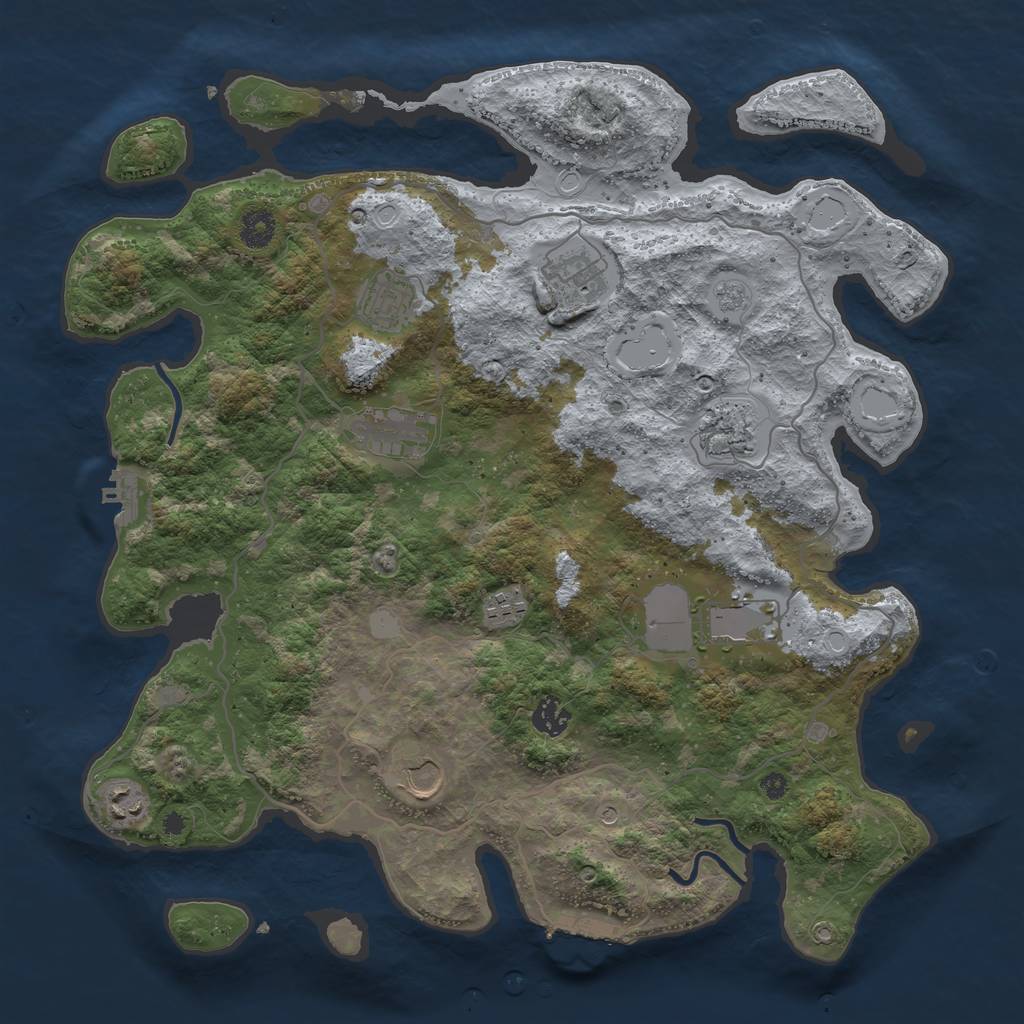 Rust Map: Procedural Map, Size: 4000, Seed: 1003, 16 Monuments