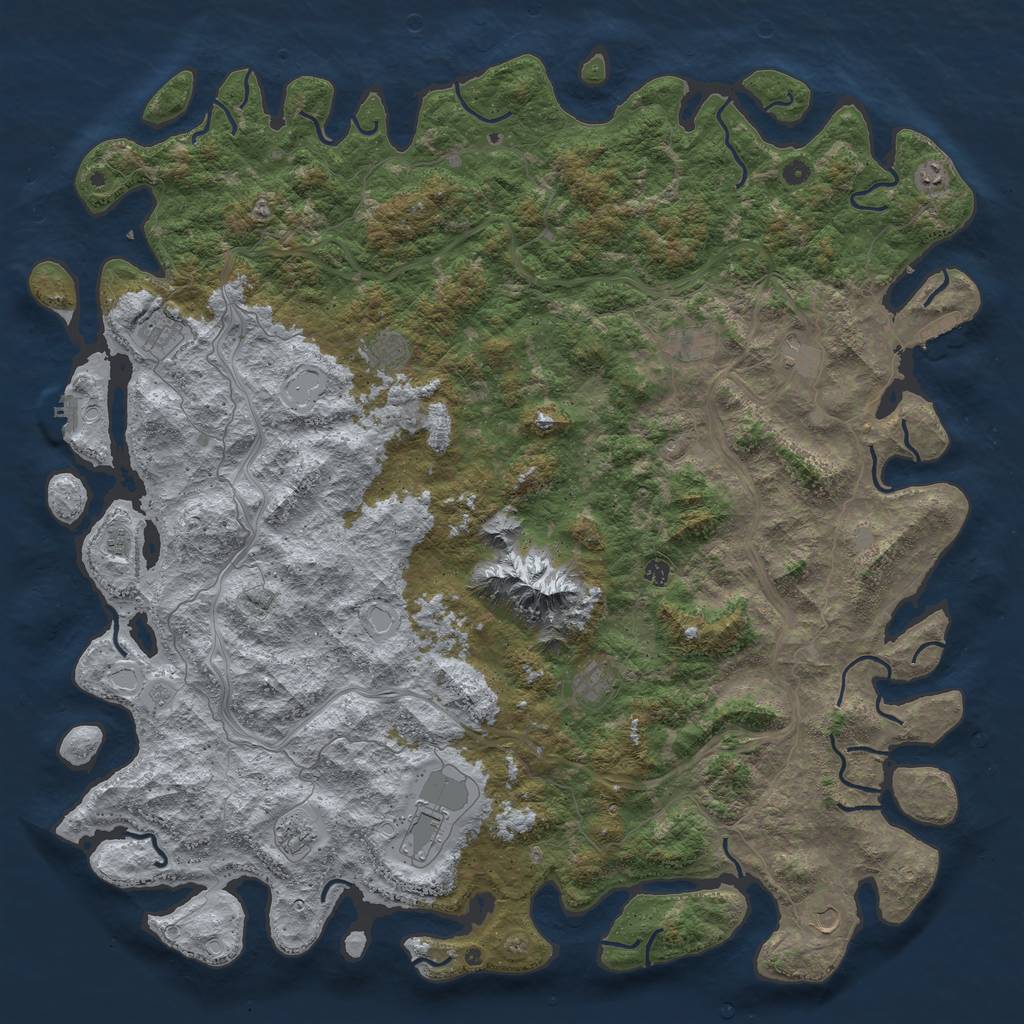 Rust Map: Procedural Map, Size: 6000, Seed: 397144, 20 Monuments