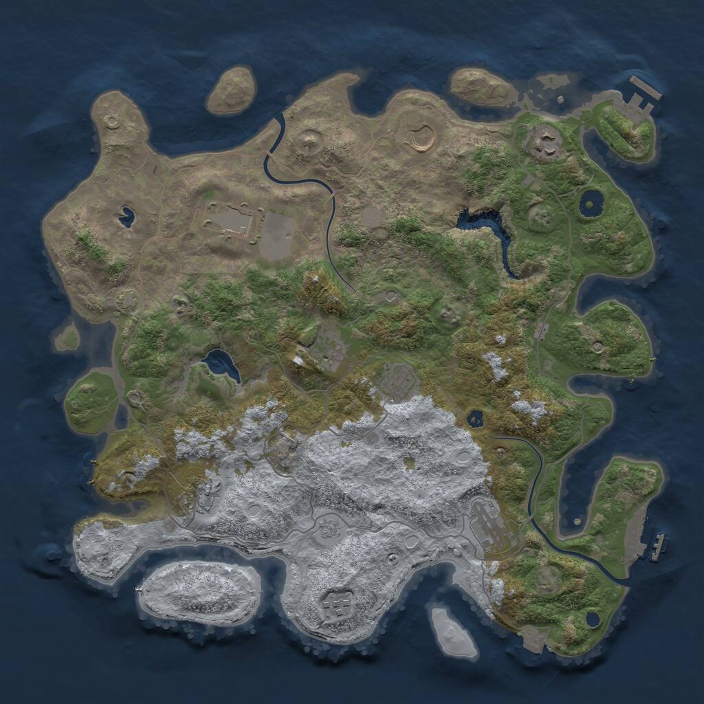 Rust Map: Procedural Map, Size: 4000, Seed: 331804, 14 Monuments