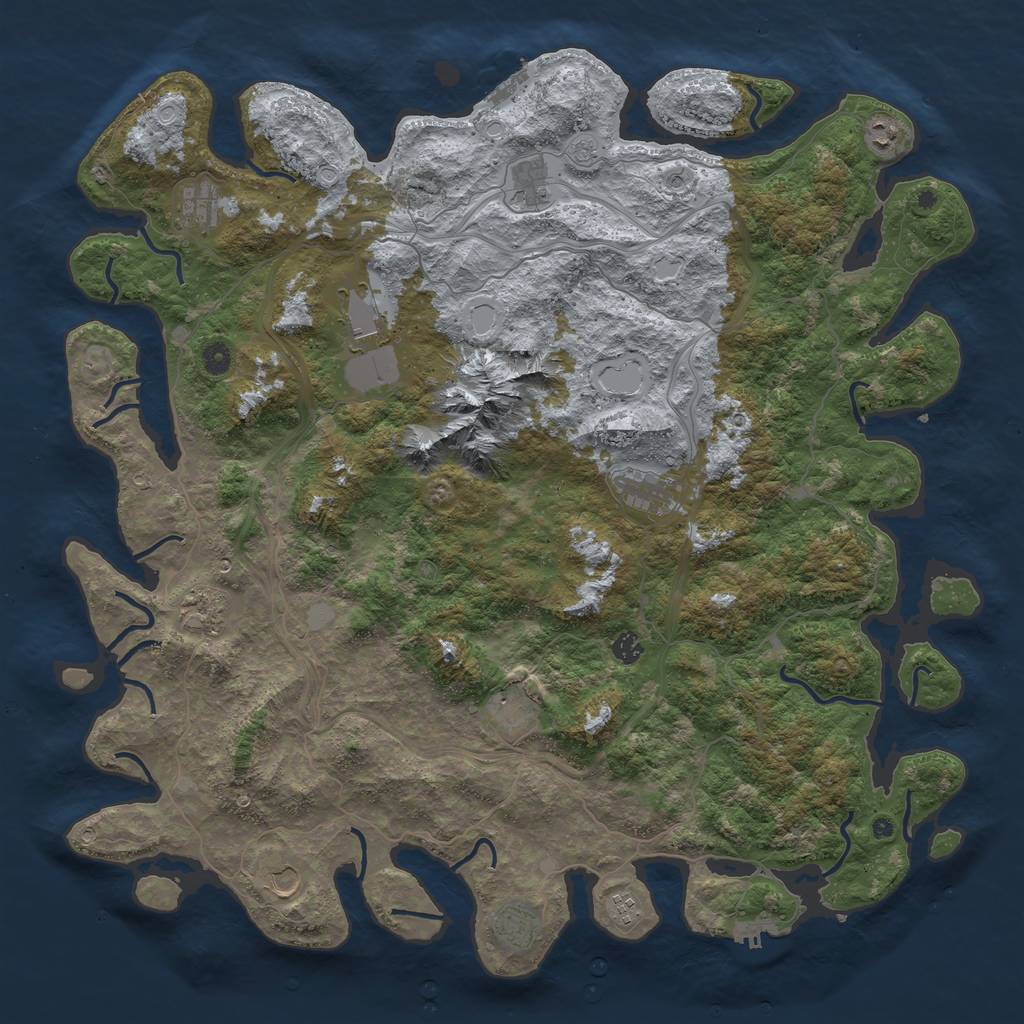 Rust Map: Procedural Map, Size: 5000, Seed: 1404147715, 20 Monuments