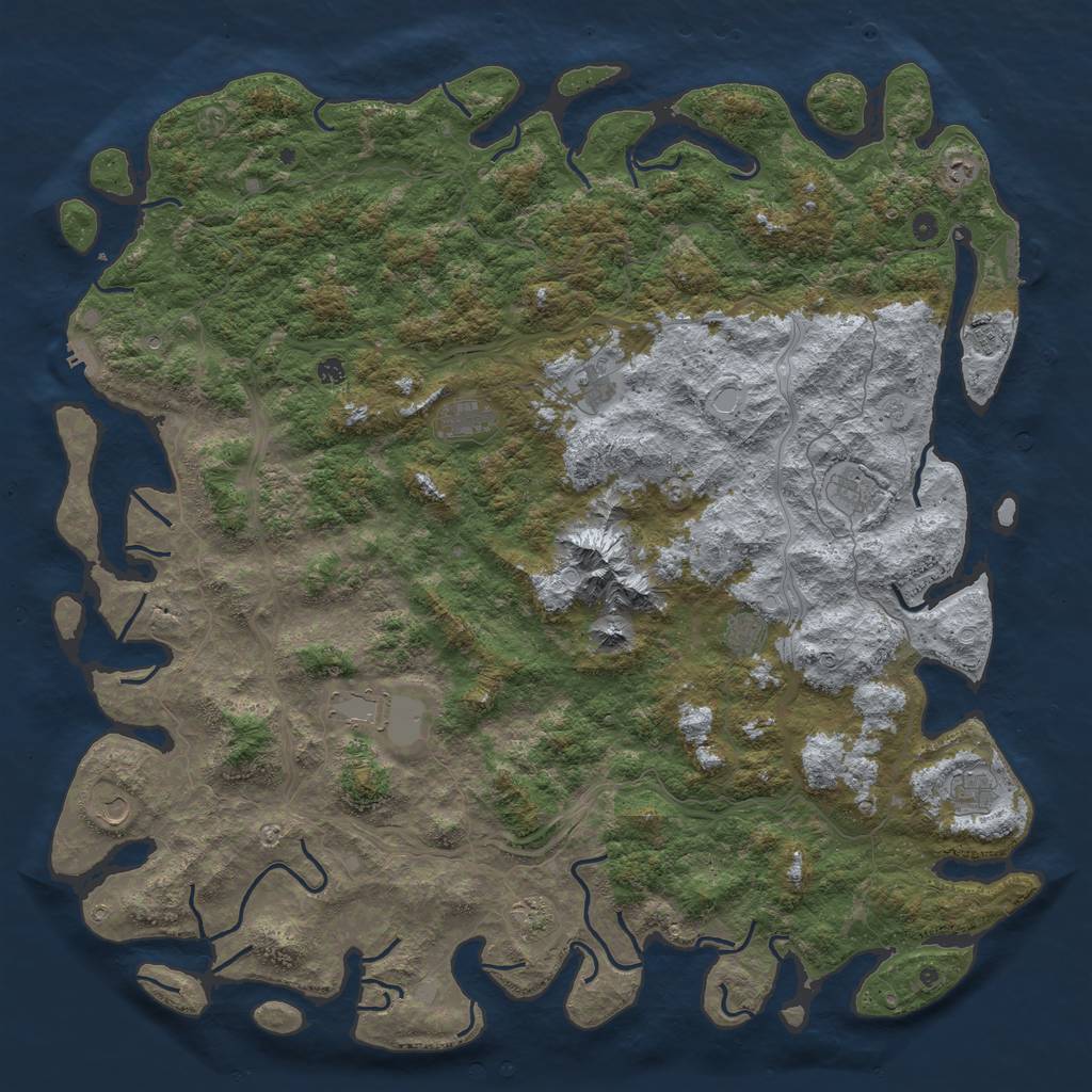 Rust Map: Procedural Map, Size: 6000, Seed: 313, 20 Monuments