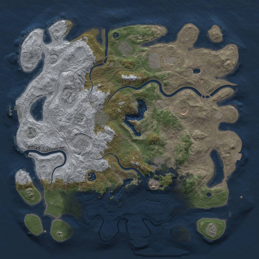 Rust Map: Procedural Map, Size: 4350, Seed: 2022, 16 Monuments