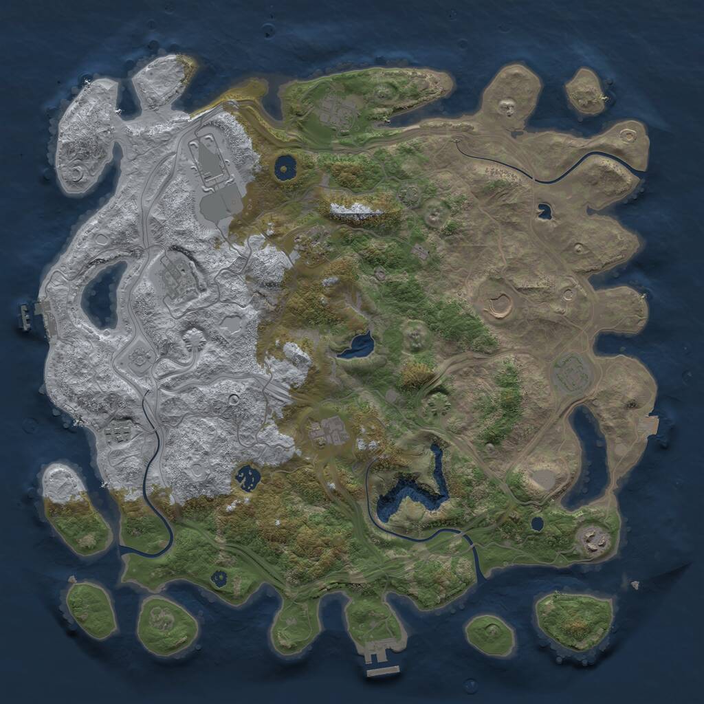 Rust Map: Procedural Map, Size: 4350, Seed: 2022, 16 Monuments