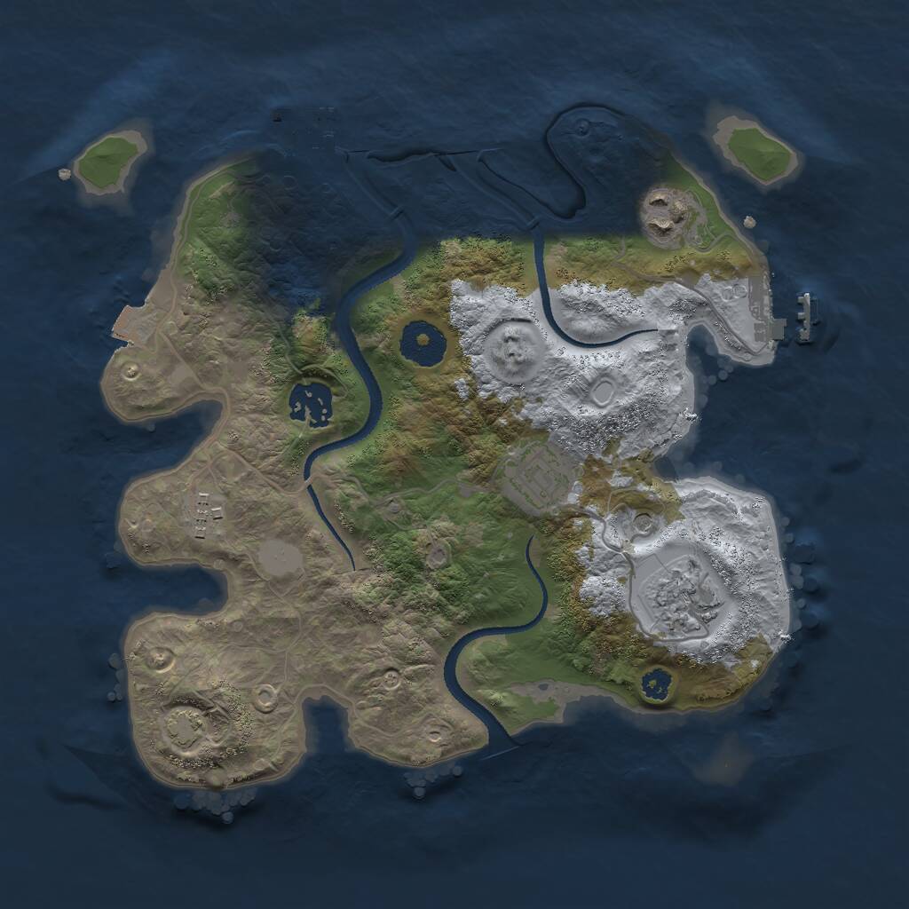 Rust Map: Procedural Map, Size: 3000, Seed: 47543552, 10 Monuments