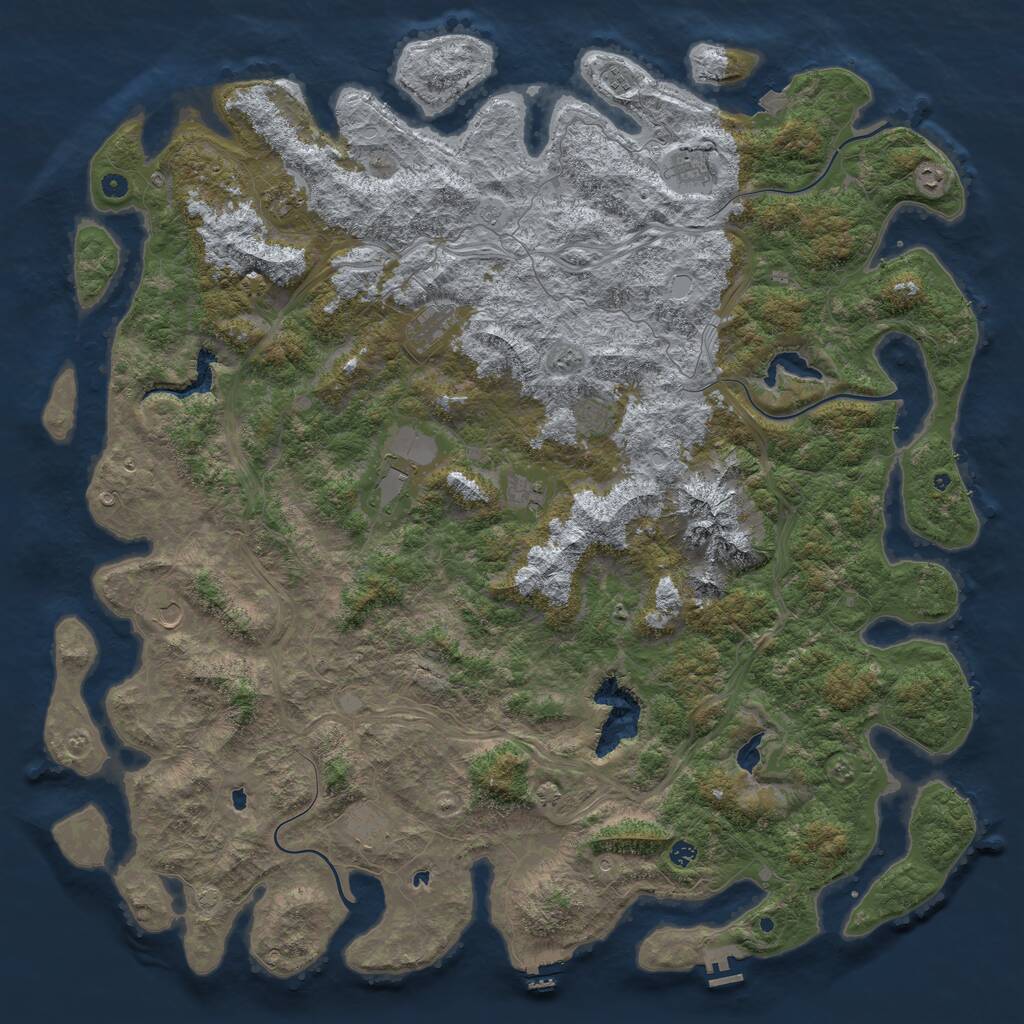 Rust Map: Procedural Map, Size: 6000, Seed: 701674579, 17 Monuments