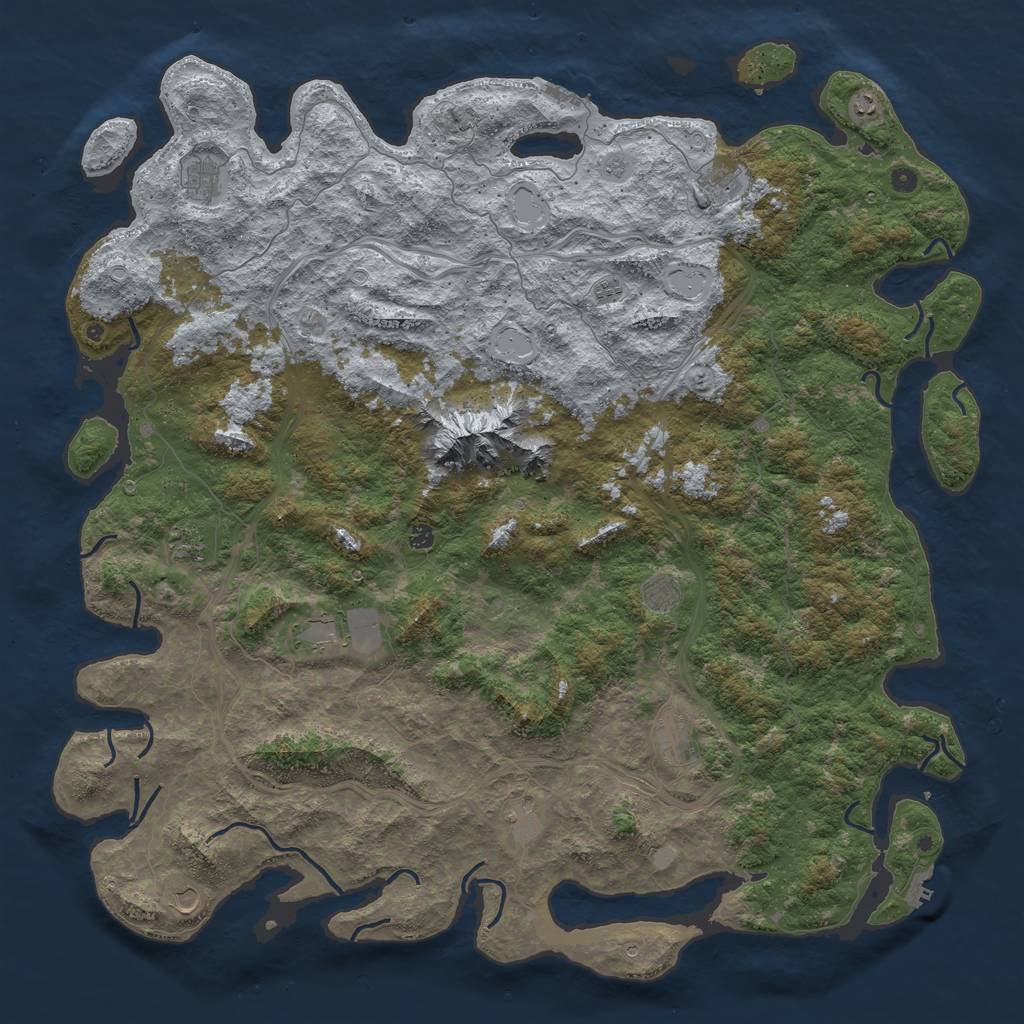 Rust Map: Procedural Map, Size: 6000, Seed: 23561766, 20 Monuments