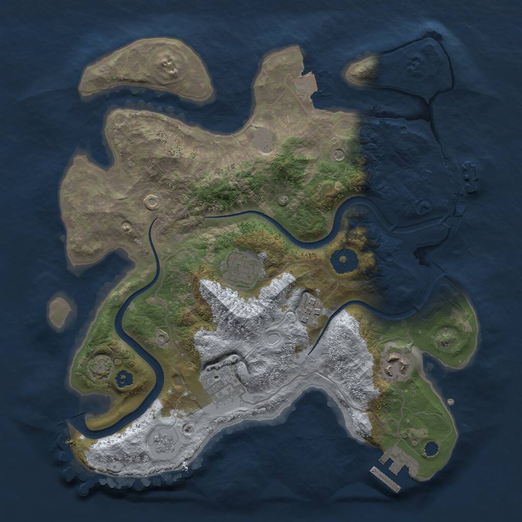 Rust Map: Procedural Map, Size: 3000, Seed: 1905675067, 10 Monuments