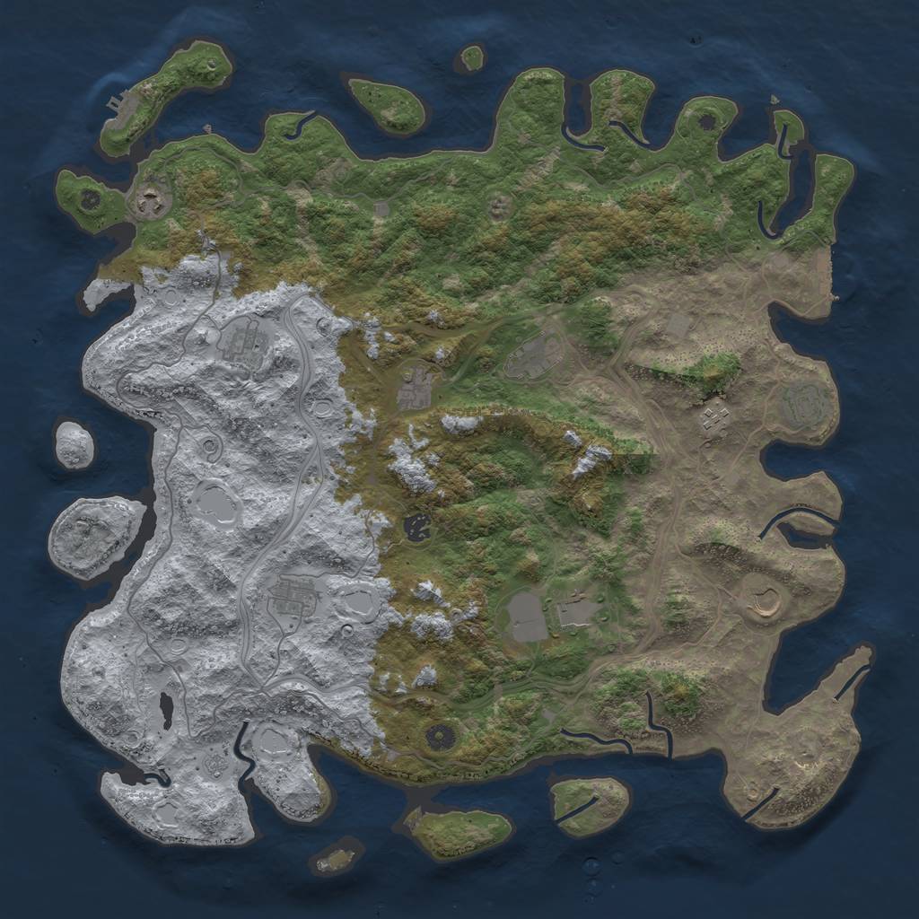 Rust Map: Procedural Map, Size: 4850, Seed: 6734, 17 Monuments