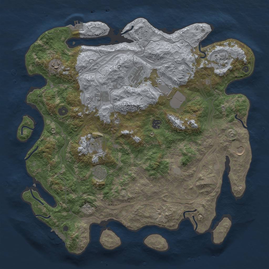 Rust Map: Procedural Map, Size: 4250, Seed: 1444418637, 19 Monuments