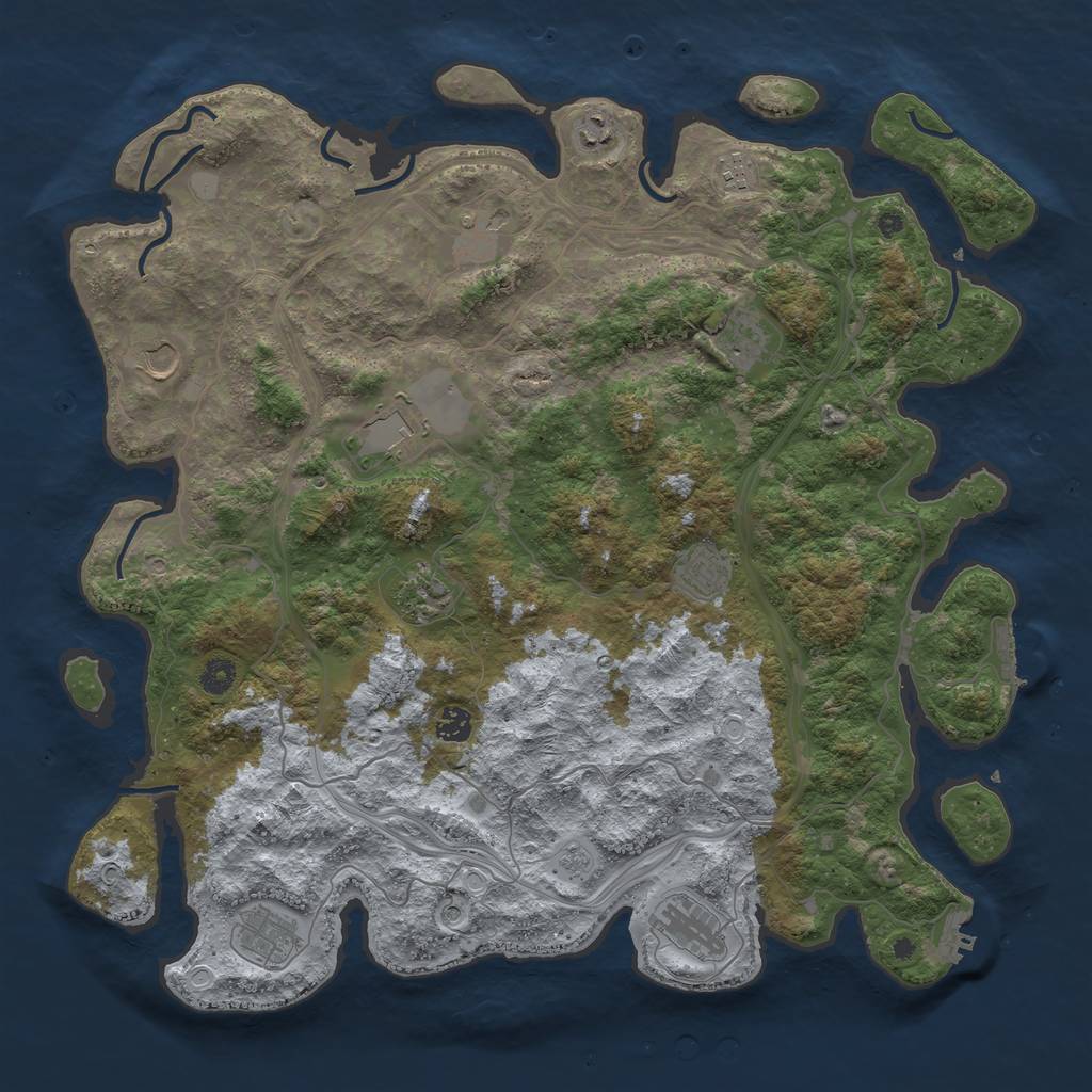 Rust Map: Procedural Map, Size: 4500, Seed: 20220805, 20 Monuments