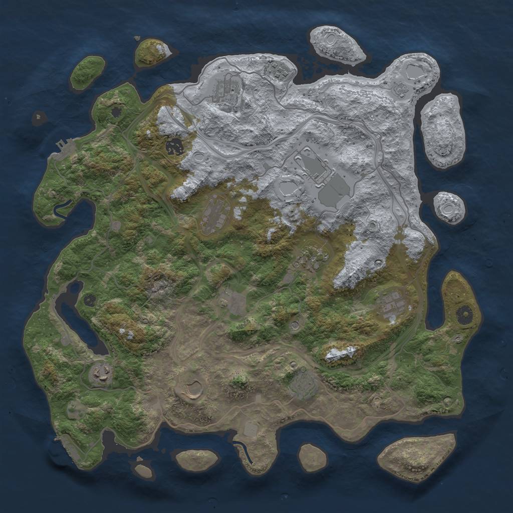 Rust Map: Procedural Map, Size: 4250, Seed: 1366159762, 20 Monuments