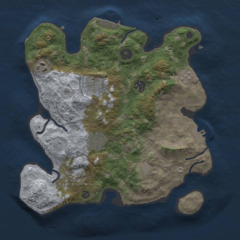 Rust Map: Procedural Map, Size: 3000, Seed: 881652650, 15 Monuments