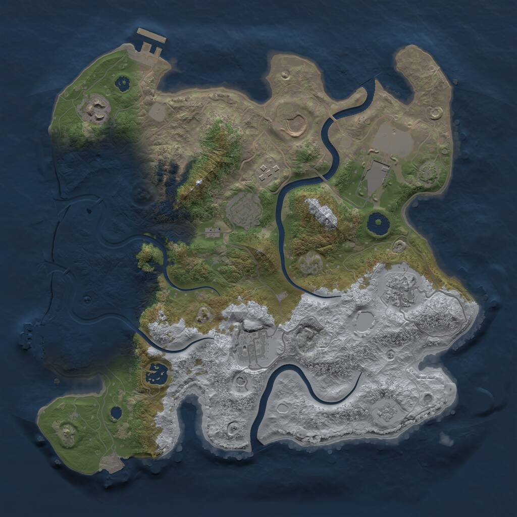 Rust Map: Procedural Map, Size: 3500, Seed: 112562, 14 Monuments