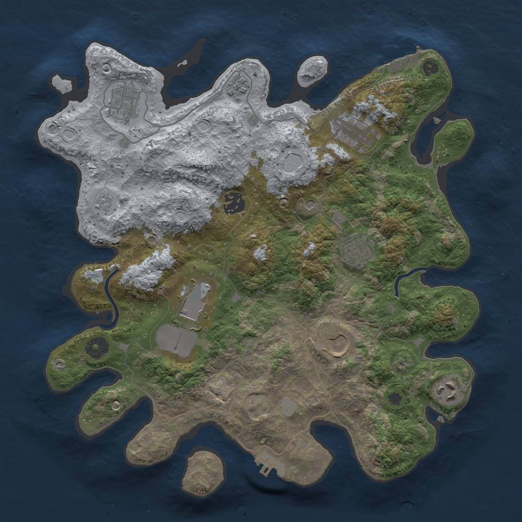Rust Map: Procedural Map, Size: 3500, Seed: 1591656153, 17 Monuments