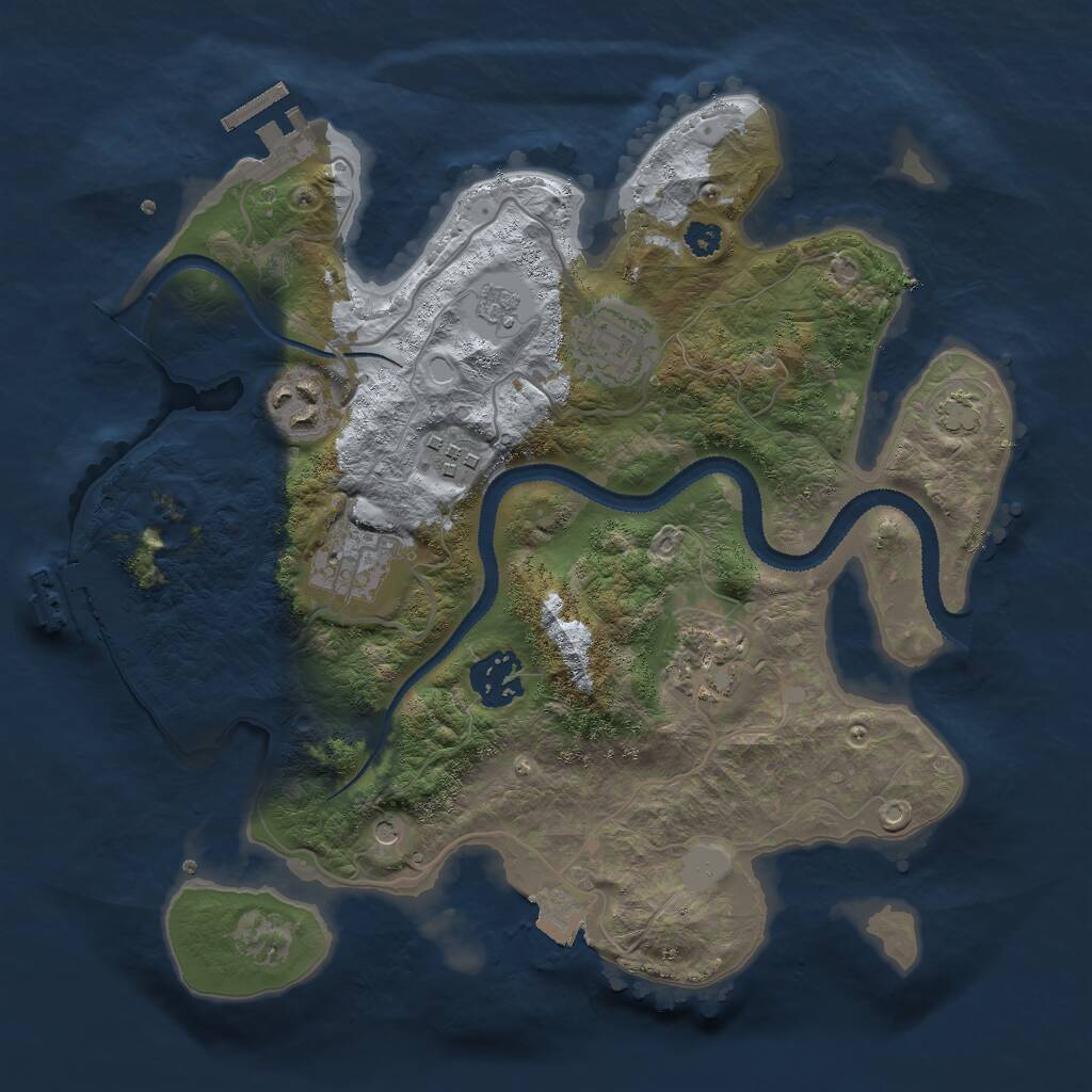 Rust Map: Procedural Map, Size: 3000, Seed: 29039, 12 Monuments