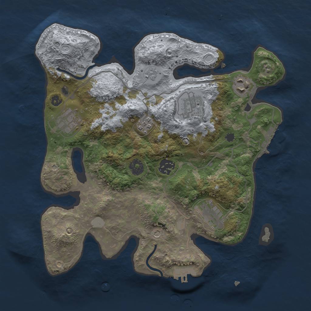 Rust Map: Procedural Map, Size: 3000, Seed: 54471, 15 Monuments