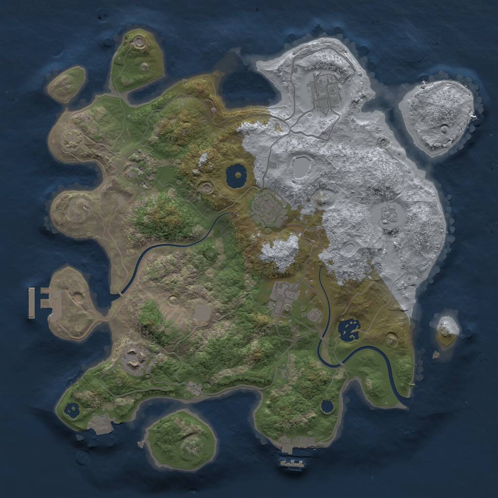 Rust Map: Procedural Map, Size: 3250, Seed: 160092963, 11 Monuments