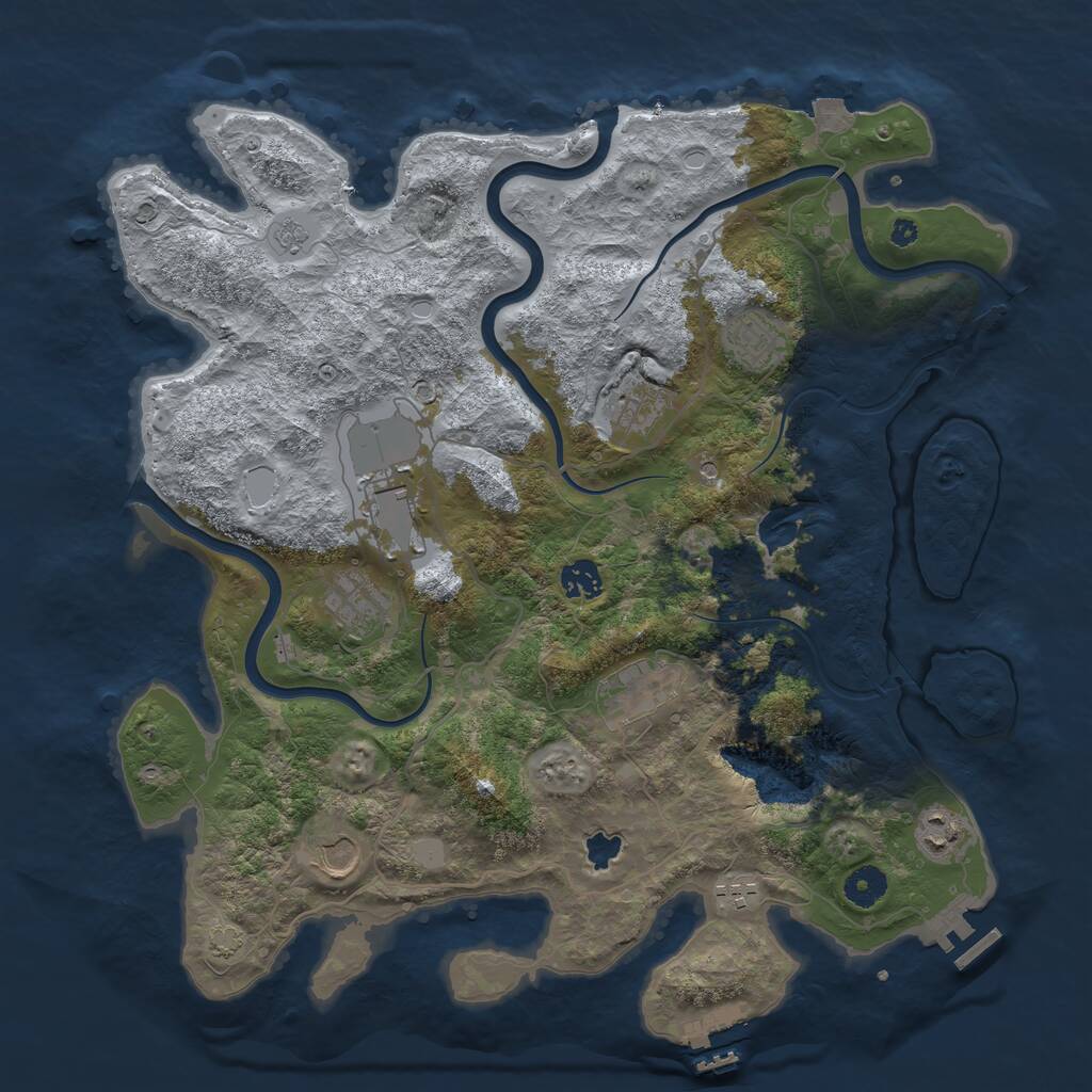Rust Map: Procedural Map, Size: 4000, Seed: 15928, 15 Monuments