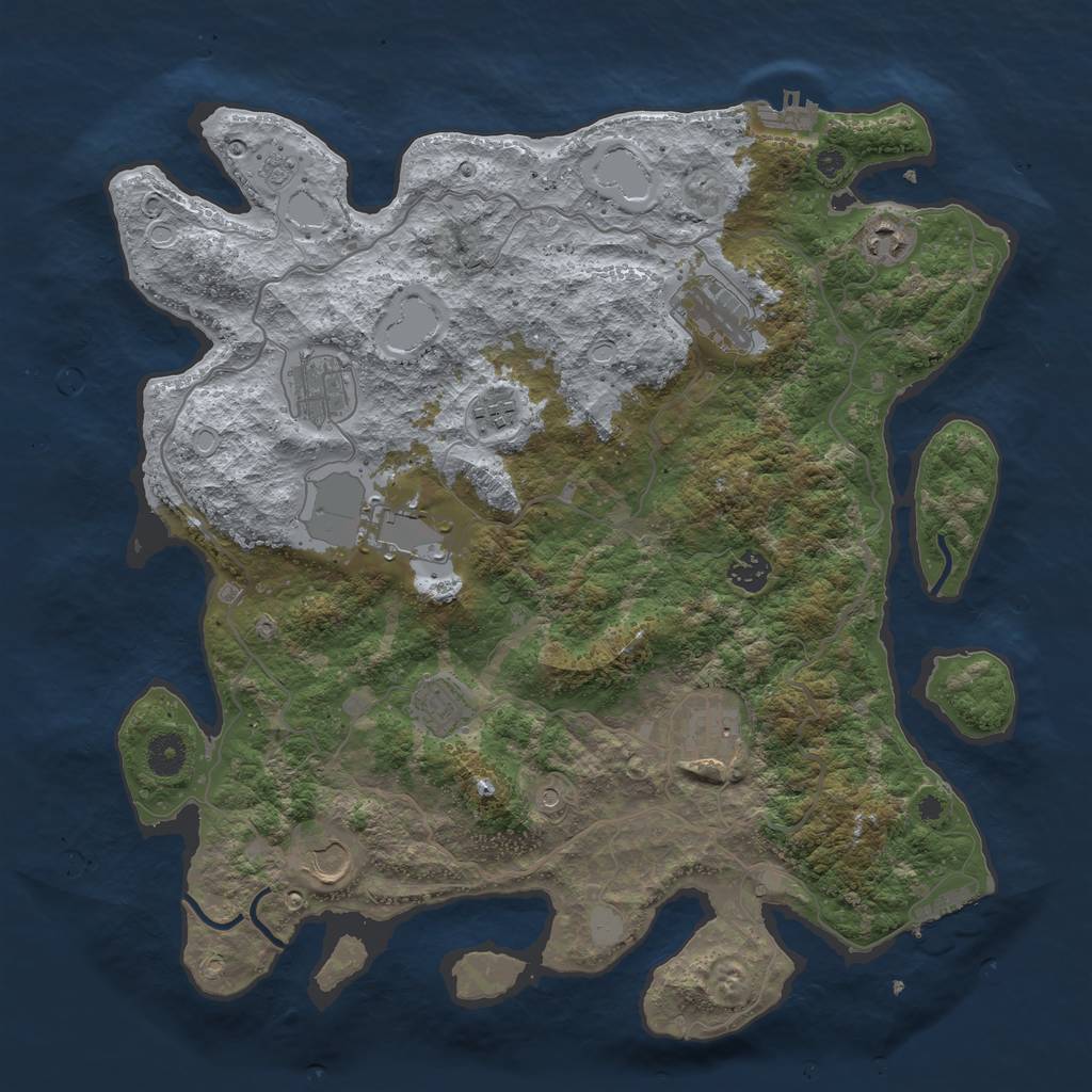 Rust Map: Procedural Map, Size: 4000, Seed: 15928, 18 Monuments